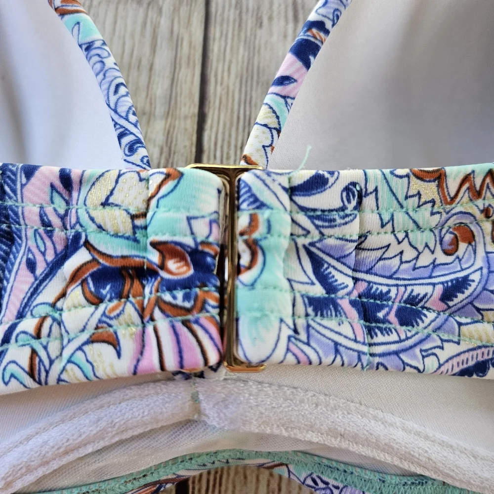 Victoria's Secret Paisley The Angel Convertible Ruched Biniki Top 36D - Picture 6 of 10